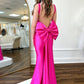 Mermaid Satin Hot Pink Long Prom Dress