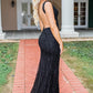 Sexy Beaded Black Prom Dress