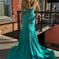 Mermaid Sweetheart Green Satin Prom Dress