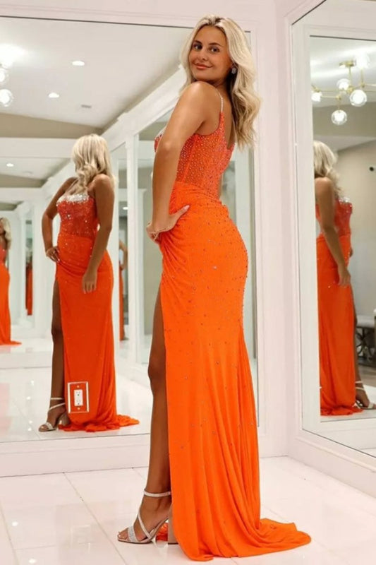 Mermaid Sexy Orange Prom Dress