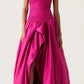 A line Magenta Long Prom Dress