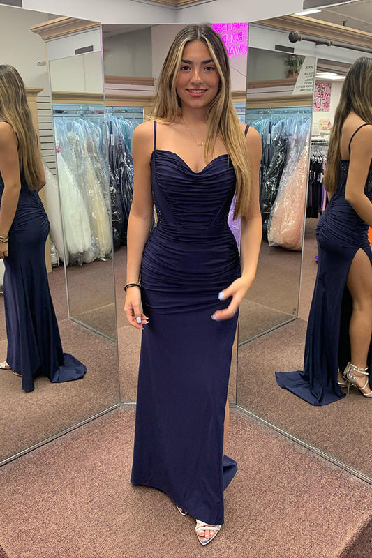 Sweetheart dimple Spaghetti Straps Prom Dress