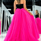 Cute Off-shoulder Pink and Black Prom Dress