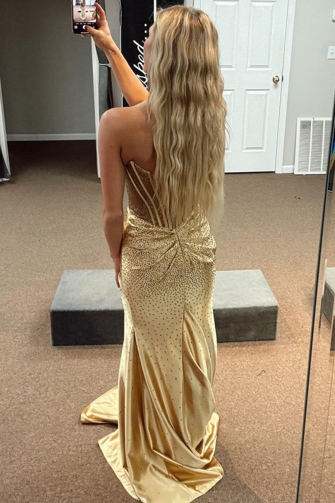 Sexy Mermaid Sweetheart Silver Prom Dress