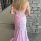 Sexy Off-shoulder Pink Prom Dress