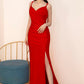 Mermaid Spaghetti Straps Red Prom Dress