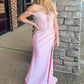 Sexy Off-shoulder Pink Prom Dress