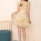 A-line Yellow Sweetheart Homecoming Dress