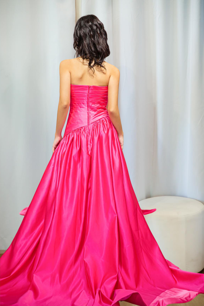 Sexy Satin Strapless Prom Dress